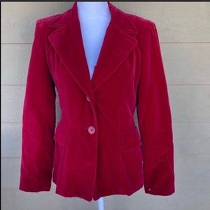 Bebe Red Velvet Blazer Size 6